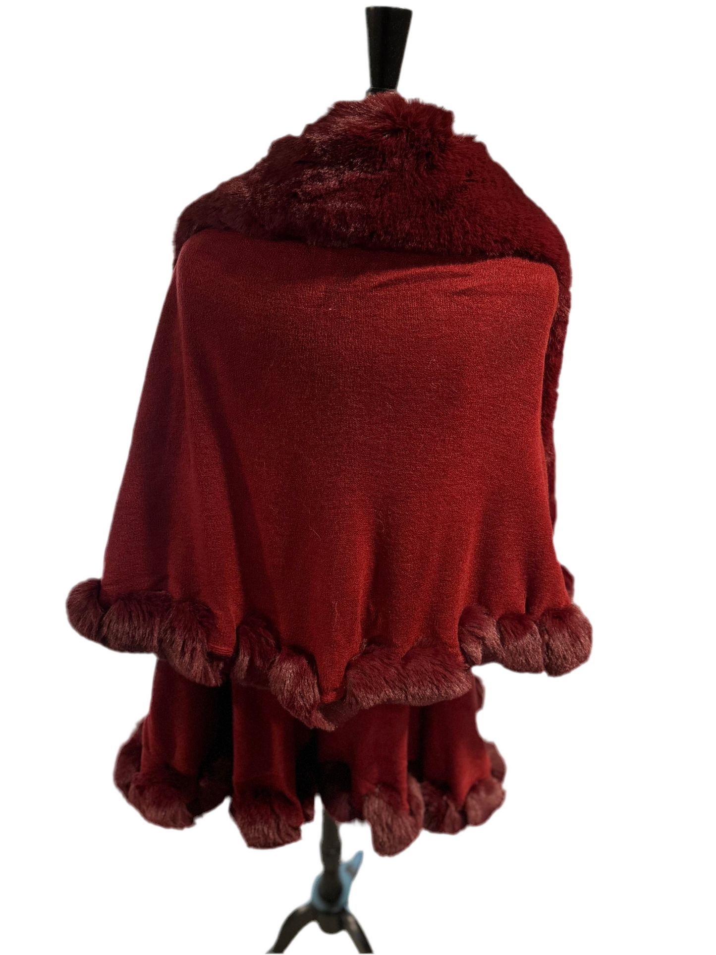 Burgundy Elegant two tier cape with armholes