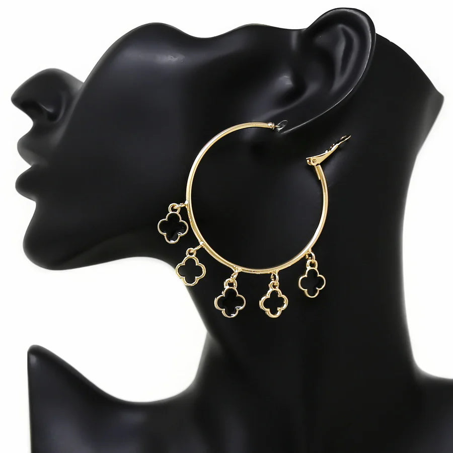 Black Clover Gold Hoop Earring