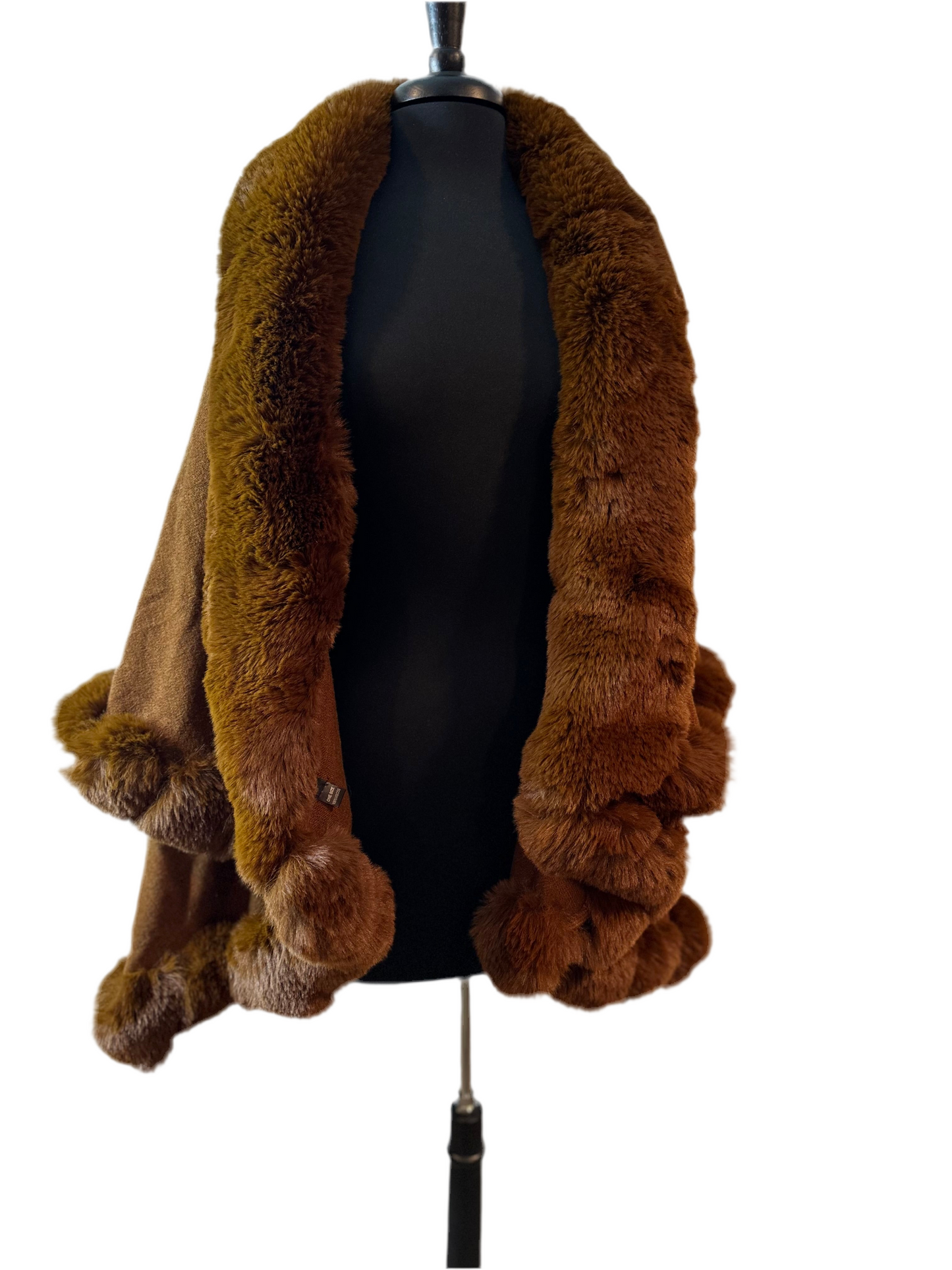 Brown Elegant two tier cape with armholes