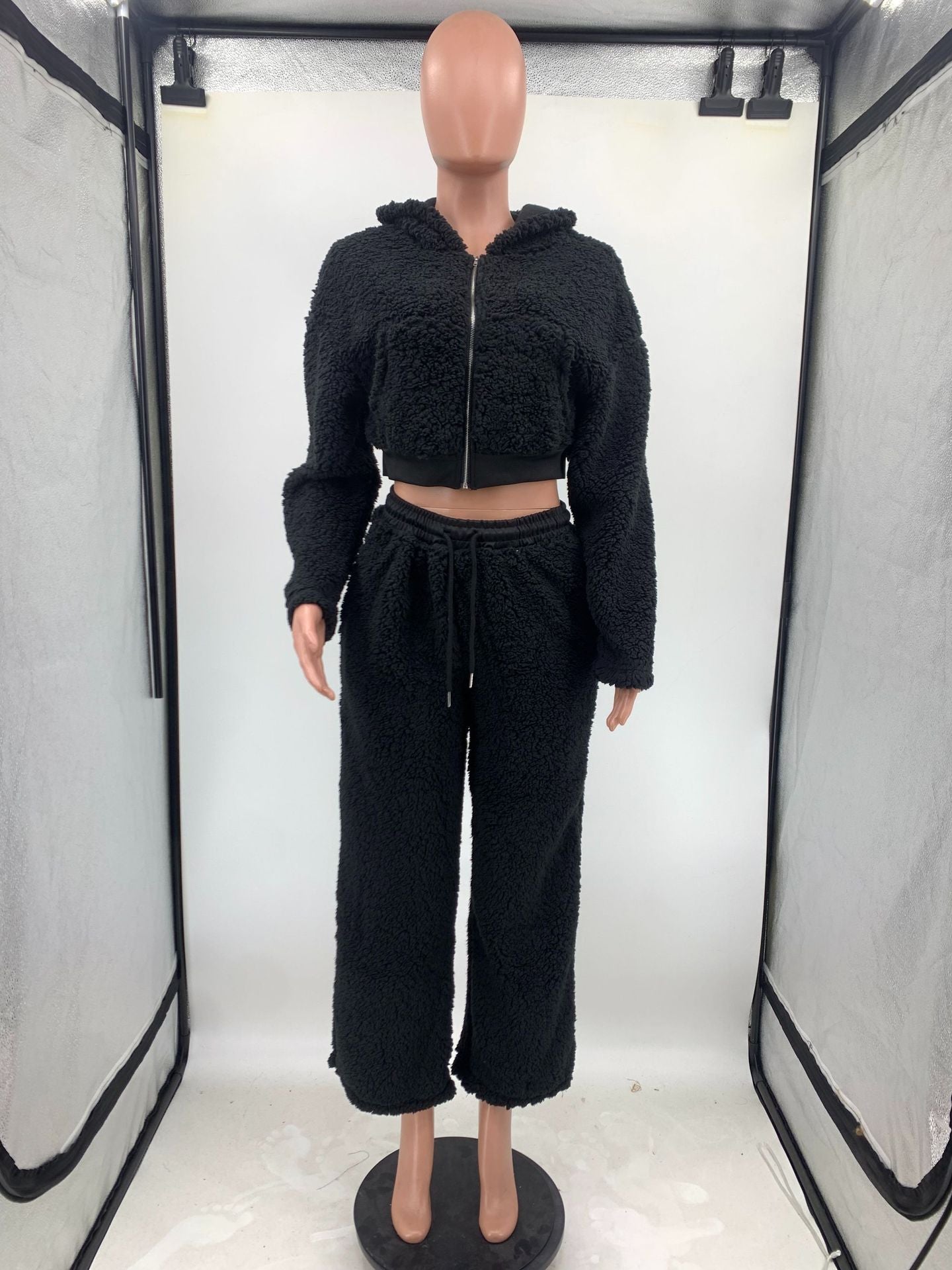 Casual Daily Women's Streetwear Solid Color Polyester Pocket Sweatshirt Sets Pants Sets