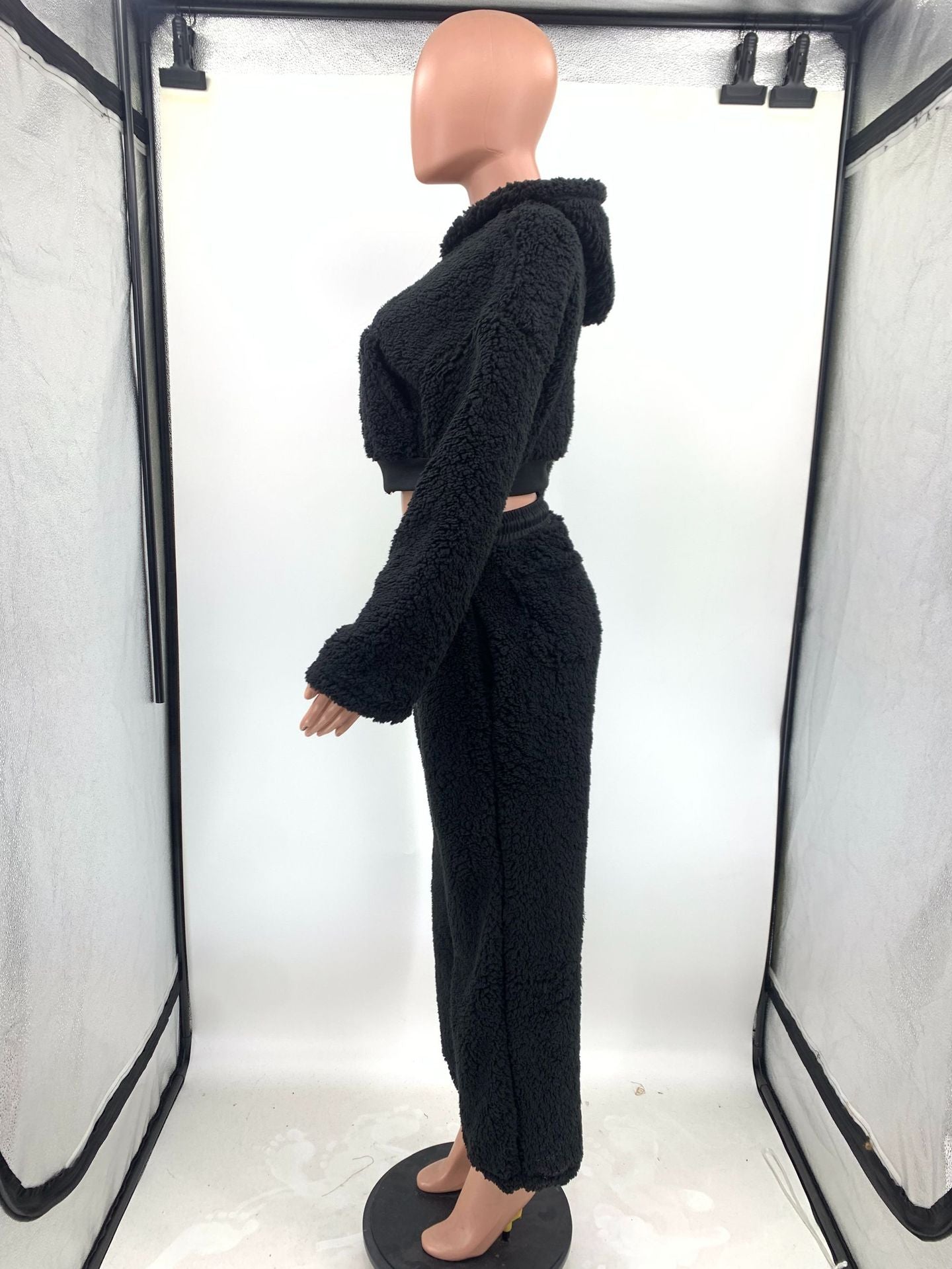 Casual Daily Women's Streetwear Solid Color Polyester Pocket Sweatshirt Sets Pants Sets
