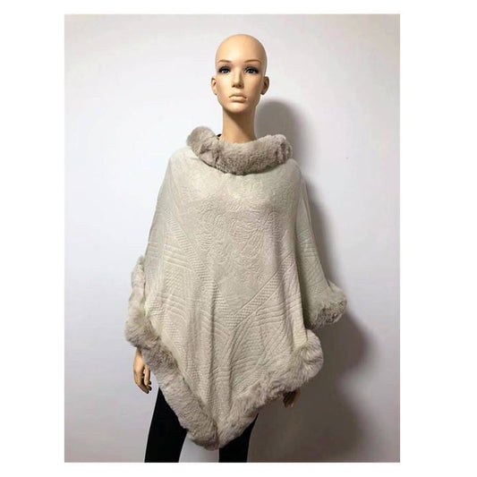 Faux Fur trimmed poncho