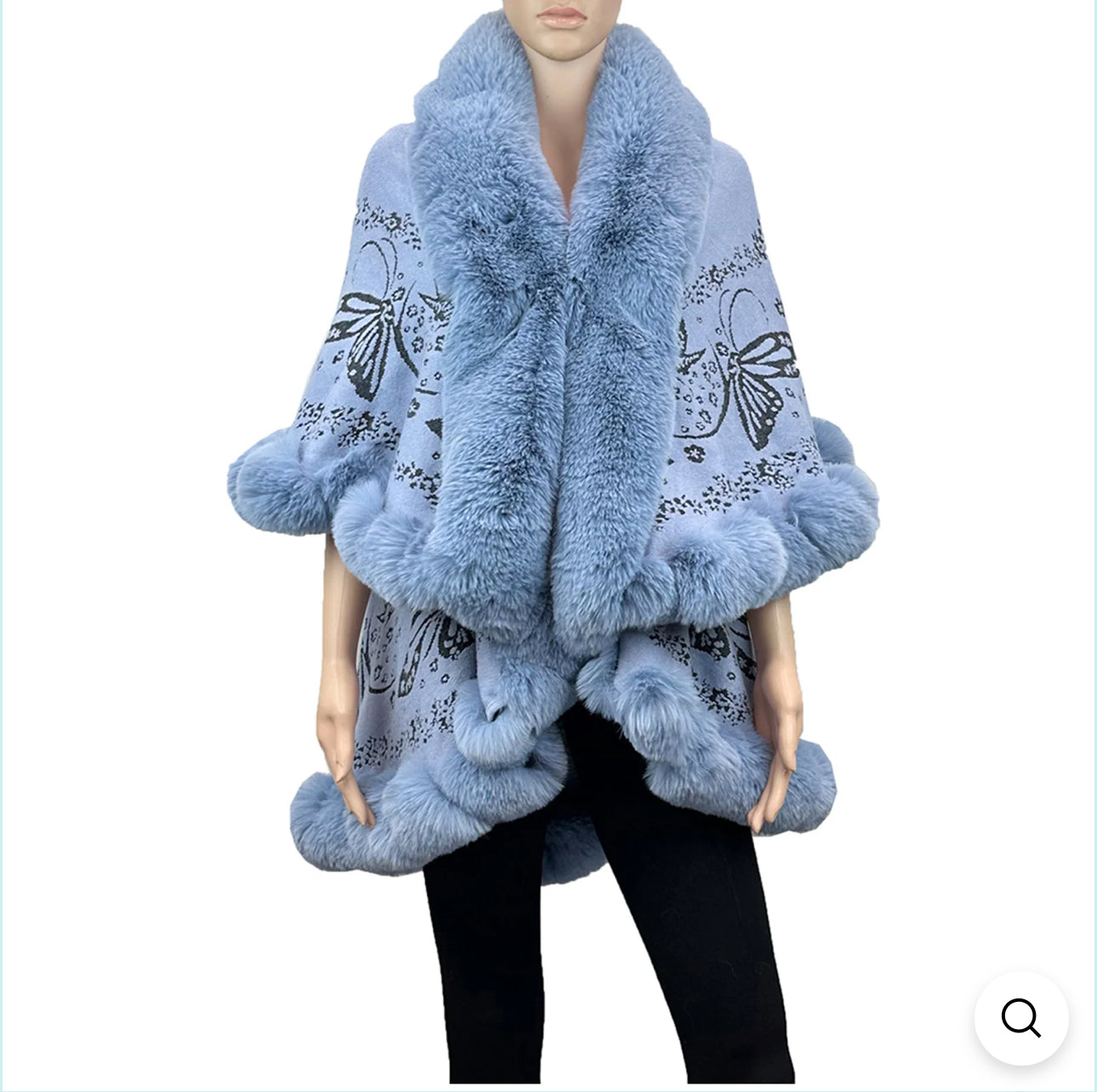 Butterfly Print Elegant two tier cape with armholes
