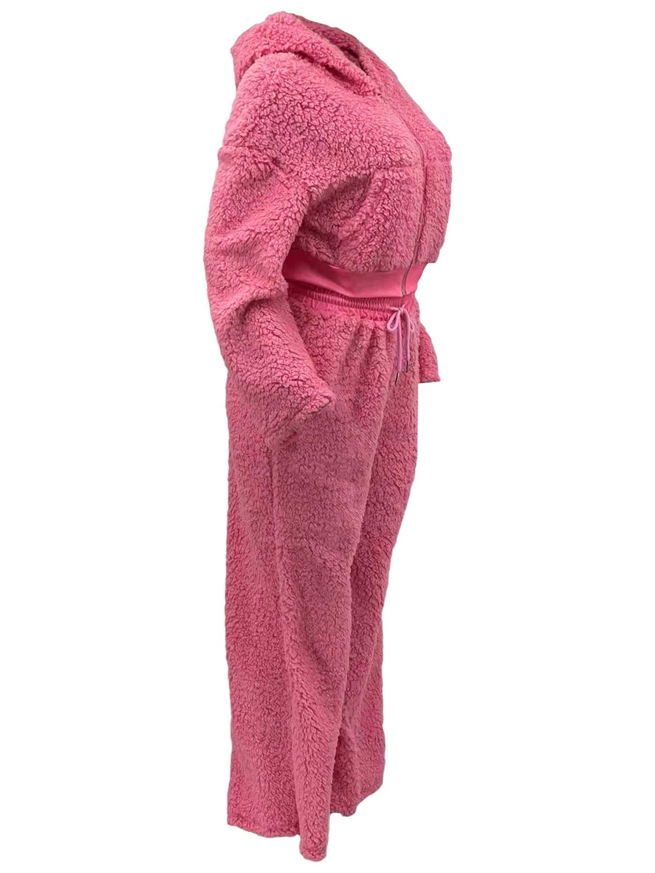Casual Daily Women's Streetwear Solid Color Polyester Pocket Sweatshirt Sets Pants Sets